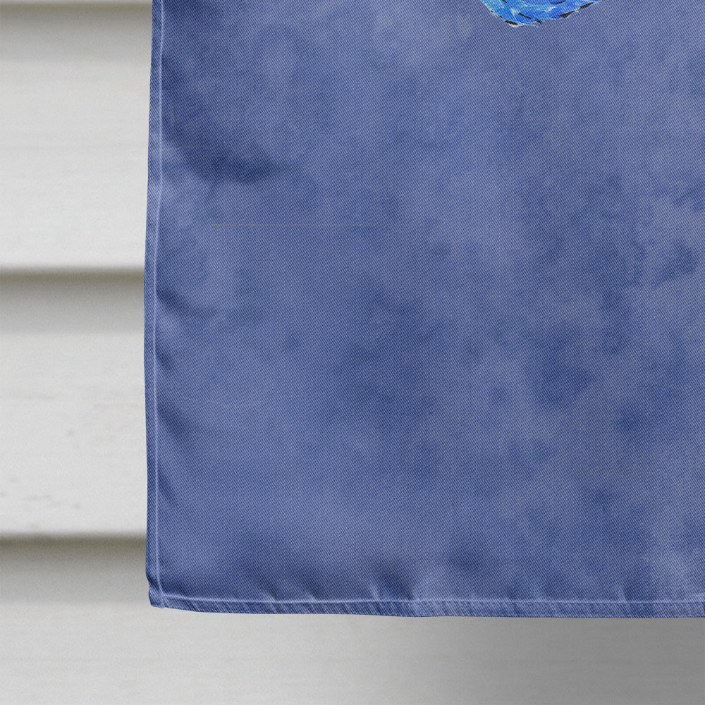Flamingo On Slate Blue House Flag 28x40 Porch Sleeve Pole Decorative Outside Yard Banner Artwork Wall Hanging, Polyester
