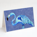 Flamingo On Slate Blue Greeting Cards Pack of 8 Blank Cards with Envelopes Whimsical A7 Size 5x7