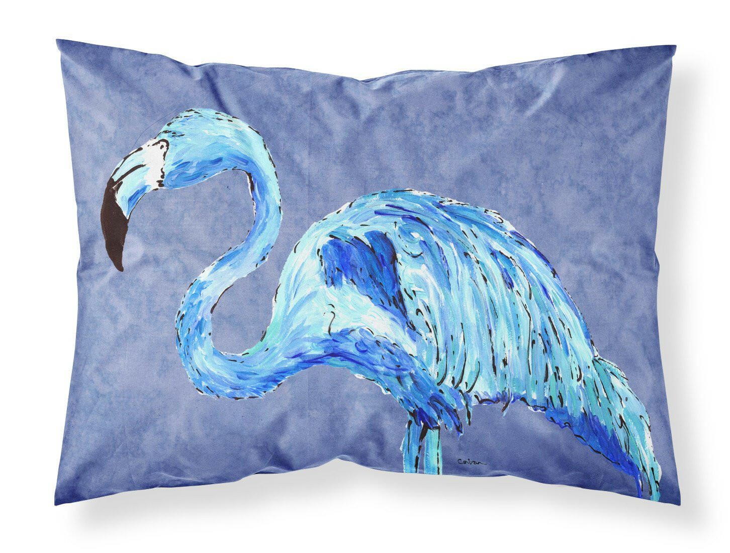 Flamingo On Slate Blue Standard Pillowcase Lightweight Super Soft Easy Care Decorative Artwork Pillowcase, Standard