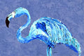 Flamingo On Slate Blue Fabric Placemat Washable Placemat Dinner Table Decor No Ironing Linen Look