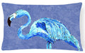 Flamingo On Slate Blue Decorative Throw Pillow 12x16 Indoor Outdoor Accent Cushion, Fabric Cover with Insert for Sofa, Bed, Porch & Living Room