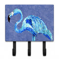 Flamingo On Slate Blue Leash or Key Holder Wall Hooks, Coat Rack Wall Mount, for Hanging Keys, Towels, Aprons, Leashes