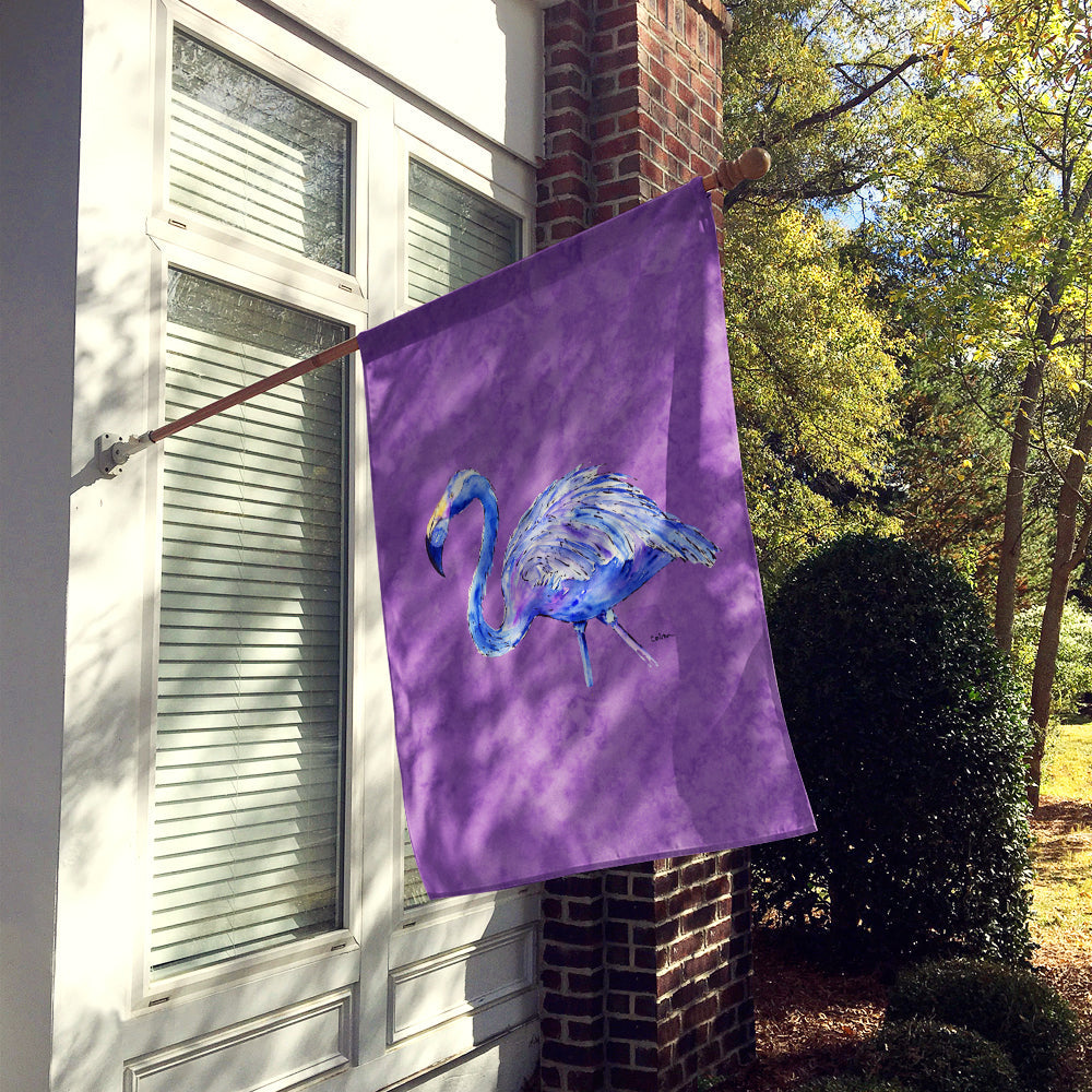 Flamingo on Purple House Flag 28x40 Porch Sleeve Pole Decorative Outside Yard Banner Artwork Wall Hanging, Polyester