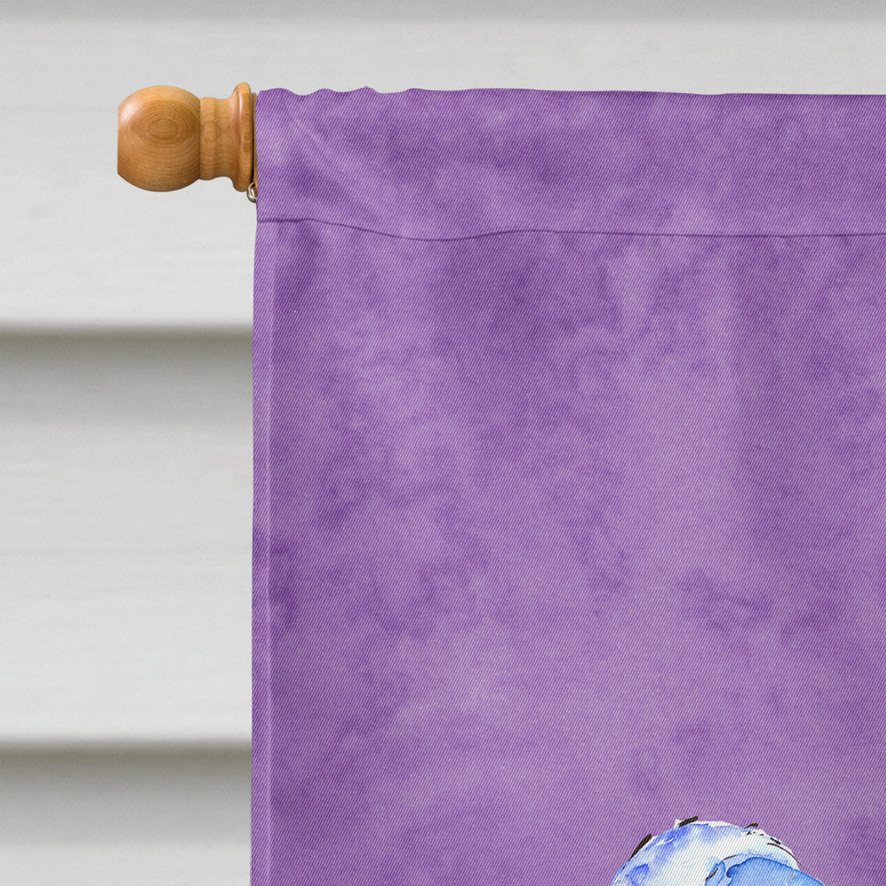 Flamingo on Purple House Flag 28x40 Porch Sleeve Pole Decorative Outside Yard Banner Artwork Wall Hanging, Polyester