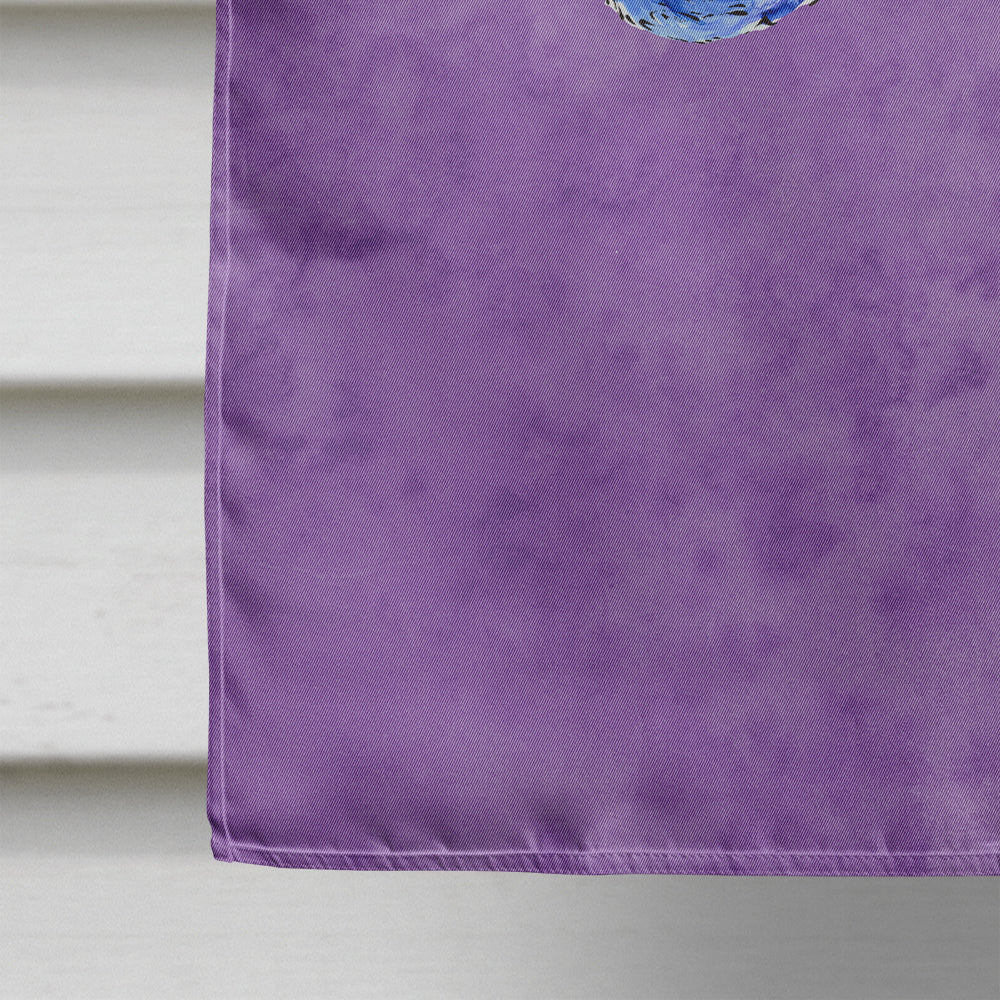 Flamingo on Purple House Flag 28x40 Porch Sleeve Pole Decorative Outside Yard Banner Artwork Wall Hanging, Polyester