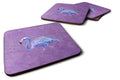Flamingo on Purple Foam Coasters Set of 4 Cup Coasters for Indoor Outdoor, Tabletop Protection, Anti Slip, Mouse pad Material