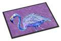 Flamingo on Purple Doormat Indoor Outdoor 18H X 27W Front Door Mat Rugs for Entryway, Non Slip Washable
