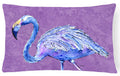 Flamingo on Purple Decorative Throw Pillow 12x16 Indoor Outdoor Accent Cushion, Fabric Cover with Insert for Sofa, Bed, Porch & Living Room