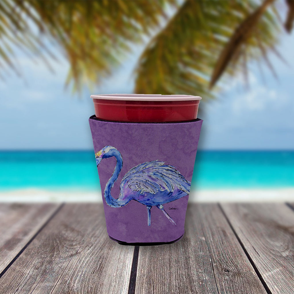 Flamingo on Purple Red Cup Hugger Sleeve for 16–22 oz Party Cups, Insulated Foam Drink Holder for Iced Coffee, Tailgate & BBQ Reusable