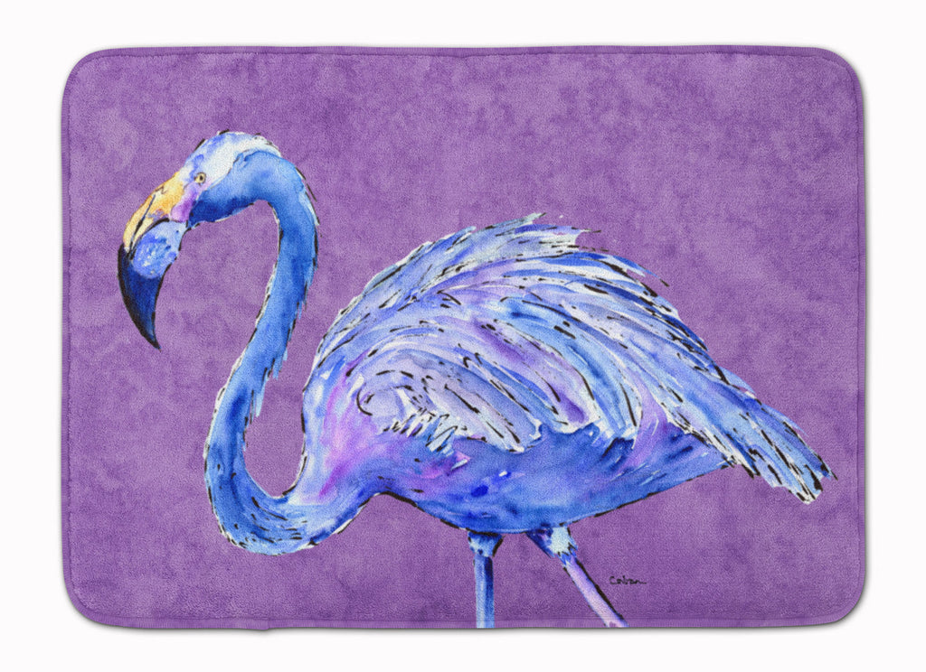 Flamingo on Purple Memory Foam Kitchen Mat Machine Washable Anti-Fatigue Cushion Comfort Bath or Kitchen Rug