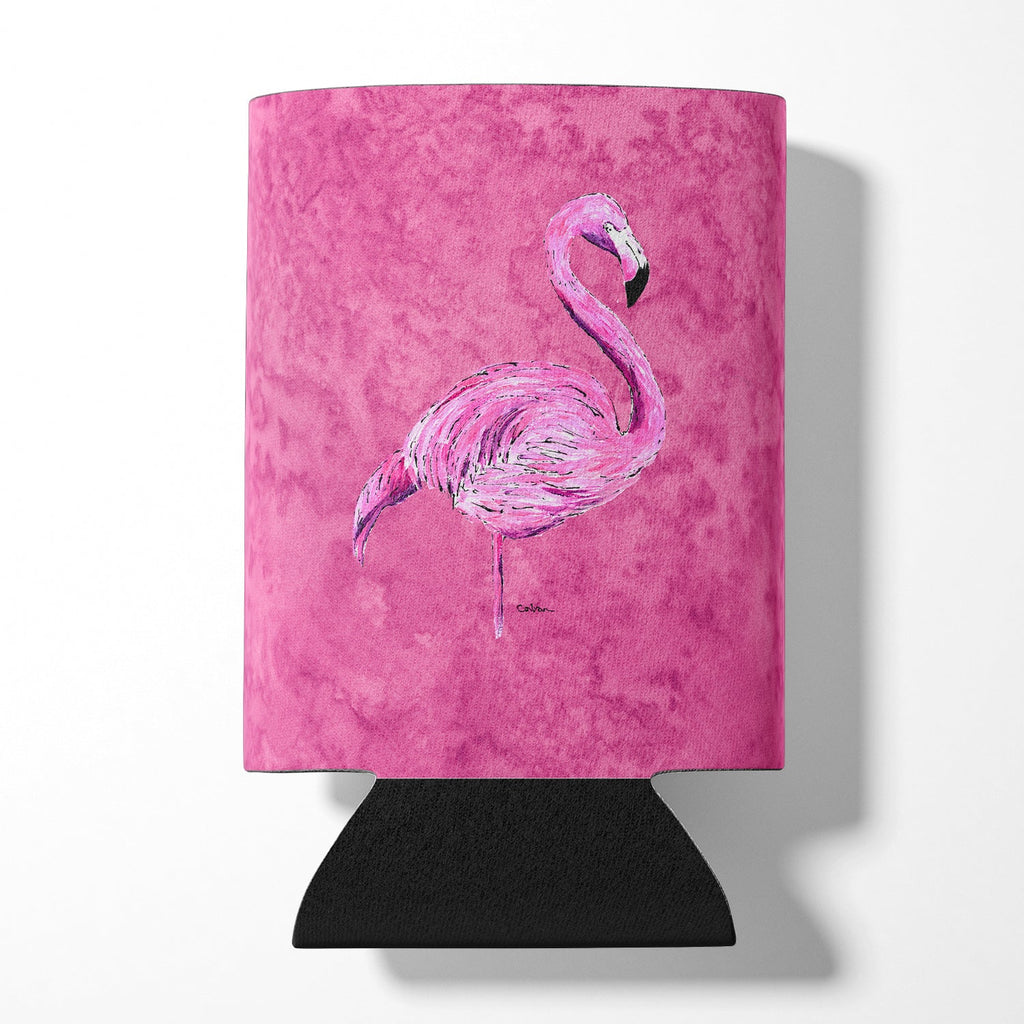 Flamingo on Pink Can or Bottle Hugger Cooler Sleeve for Standard 12 oz Cans, Insulated Foam Beer & Soda Can Hugger Reusable