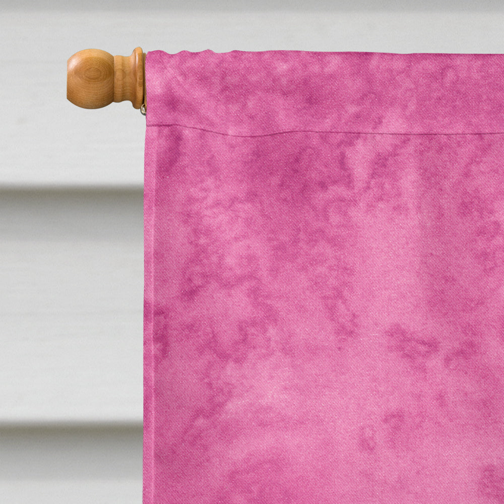 Flamingo on Pink House Flag 28x40 Porch Sleeve Pole Decorative Outside Yard Banner Artwork Wall Hanging, Polyester