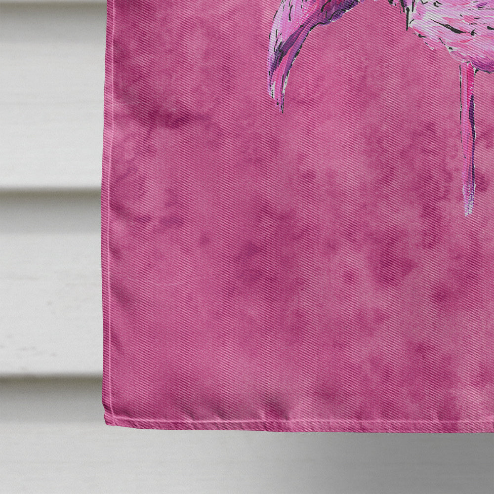 Flamingo on Pink House Flag 28x40 Porch Sleeve Pole Decorative Outside Yard Banner Artwork Wall Hanging, Polyester