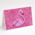 Flamingo on Pink Greeting Cards Pack of 8 Blank Cards with Envelopes Whimsical A7 Size 5x7