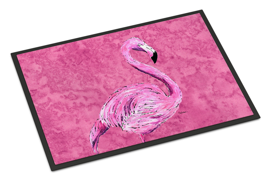 Flamingo on Pink Doormat Indoor Outdoor 24H X 36W Front Door Mat Rugs for Entryway, Non Slip Washable Low Pile,