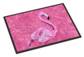 Flamingo on Pink Doormat Indoor Outdoor 18H X 27W Front Door Mat Rugs for Entryway, Non Slip Washable
