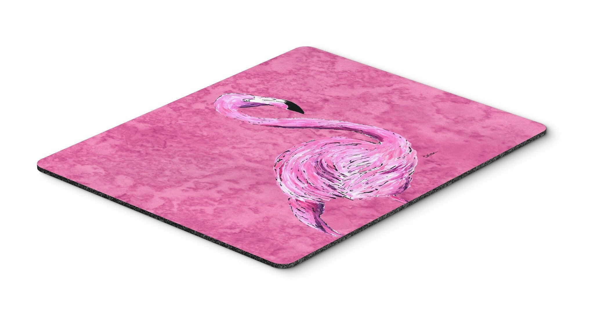 Flamingo on Pink Mouse Pad, Heat Resistant Trivet Hot Pad , Non Slip Rubber Desk Mat, Kitchen Counter Protector, Home Office Decor Gift