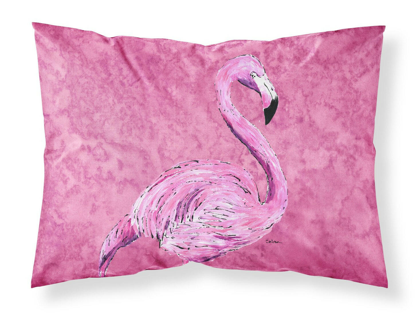 Flamingo on Pink Standard Pillowcase Lightweight Super Soft Easy Care Decorative Artwork Pillowcase, Standard