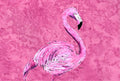 Flamingo on Pink Fabric Placemat Washable Placemat Dinner Table Decor No Ironing Linen Look