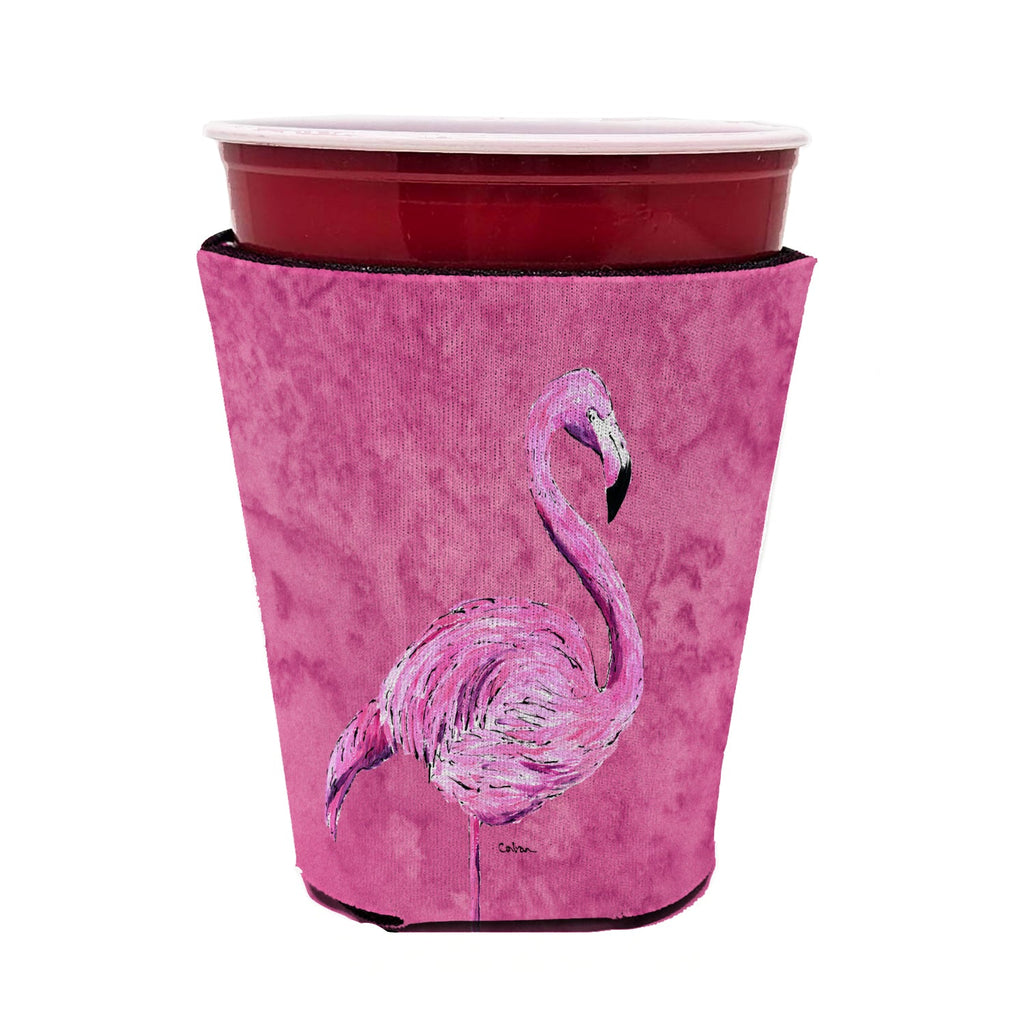 Flamingo on Pink Red Cup Hugger Sleeve for 16–22 oz Party Cups, Insulated Foam Drink Holder for Iced Coffee, Tailgate & BBQ Reusable