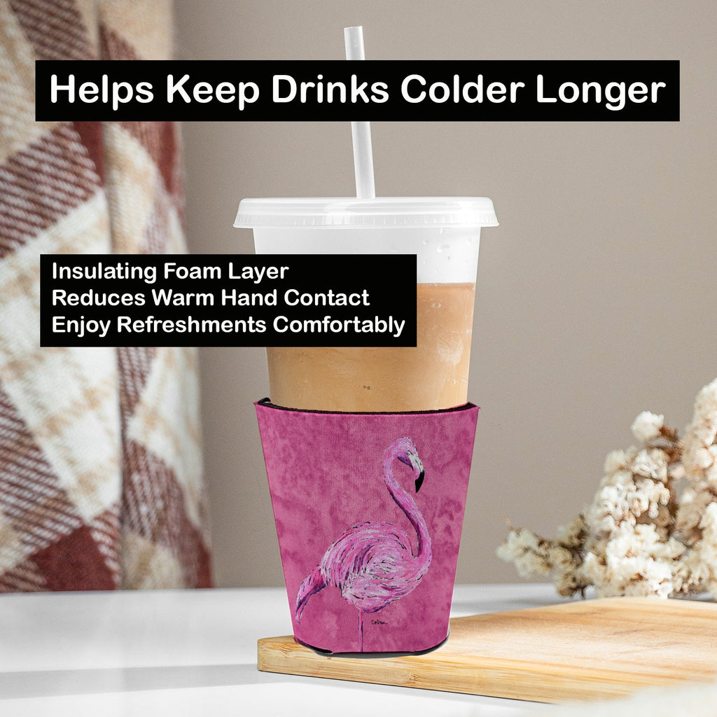 Flamingo on Pink Red Cup Hugger Sleeve for 16–22 oz Party Cups, Insulated Foam Drink Holder for Iced Coffee, Tailgate & BBQ Reusable