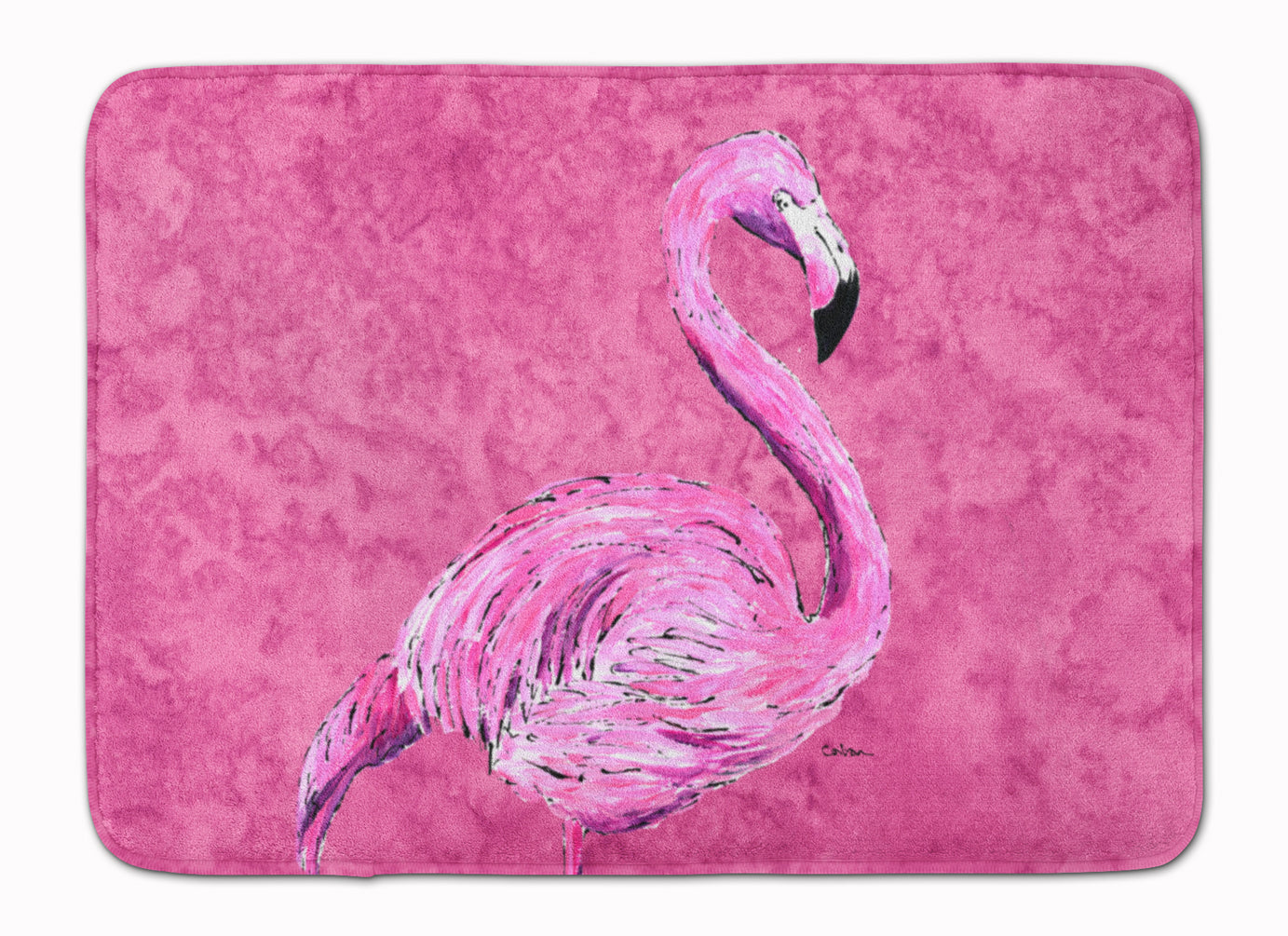 Flamingo on Pink Memory Foam Kitchen Mat Machine Washable Anti-Fatigue Cushion Comfort Bath or Kitchen Rug