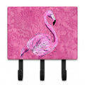Flamingo on Pink Leash or Key Holder Wall Hooks, Coat Rack Wall Mount, for Hanging Keys, Towels, Aprons, Leashes