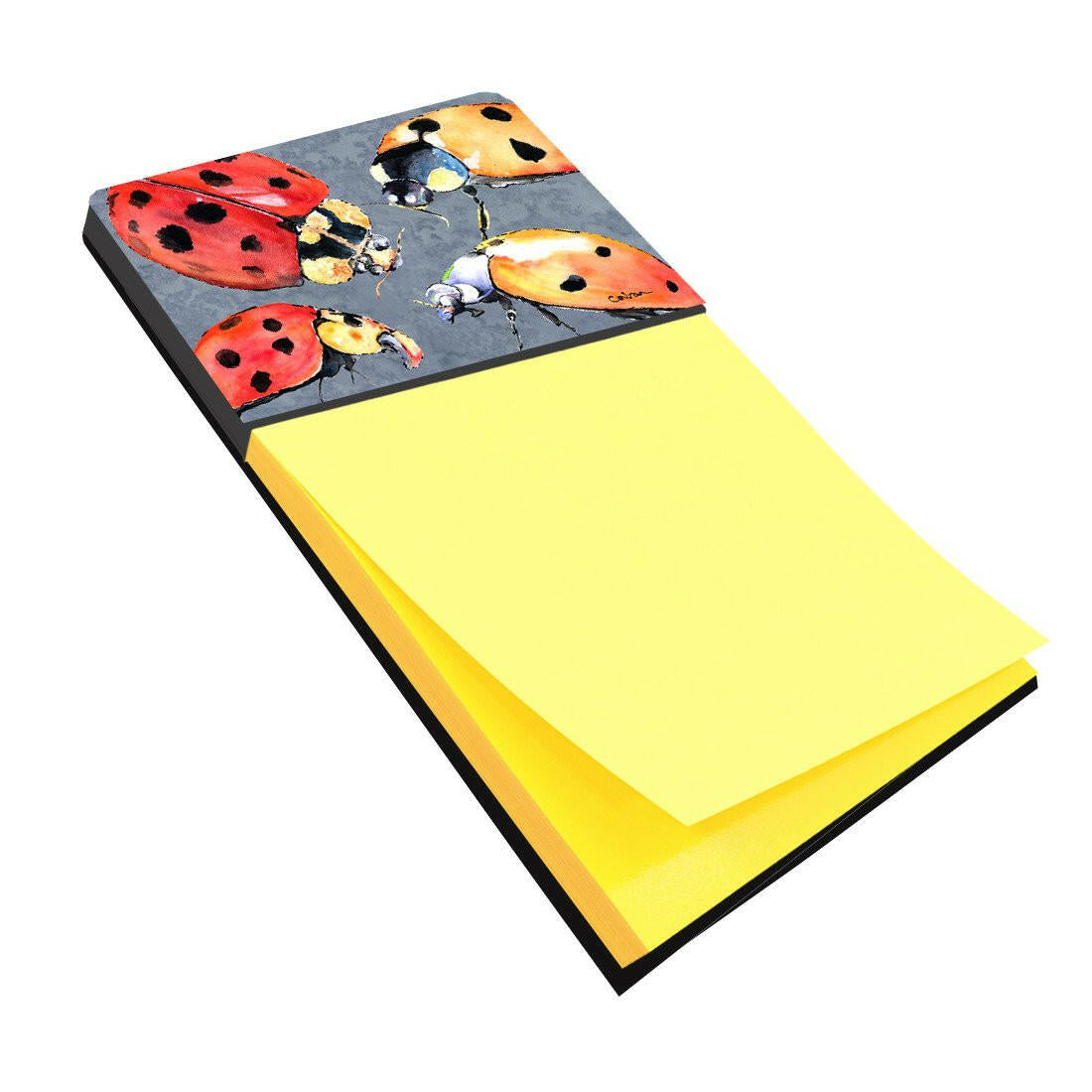 Lady Bug Multiple Watercolor Sticky Note Holder Refillable Dispenser Desk Accessory 3x3 Pad Gift