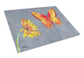 Gerber Daisy and Buttefly Cutting Board Tempered Glass Kitchen Cutting Surface, Heat Resistant Chopping, Non-Slip Feet, Food Prep & Serving