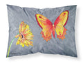 Gerber Daisy and Buttefly Standard Pillowcase Lightweight Super Soft Easy Care Decorative Artwork Pillowcase, Standard