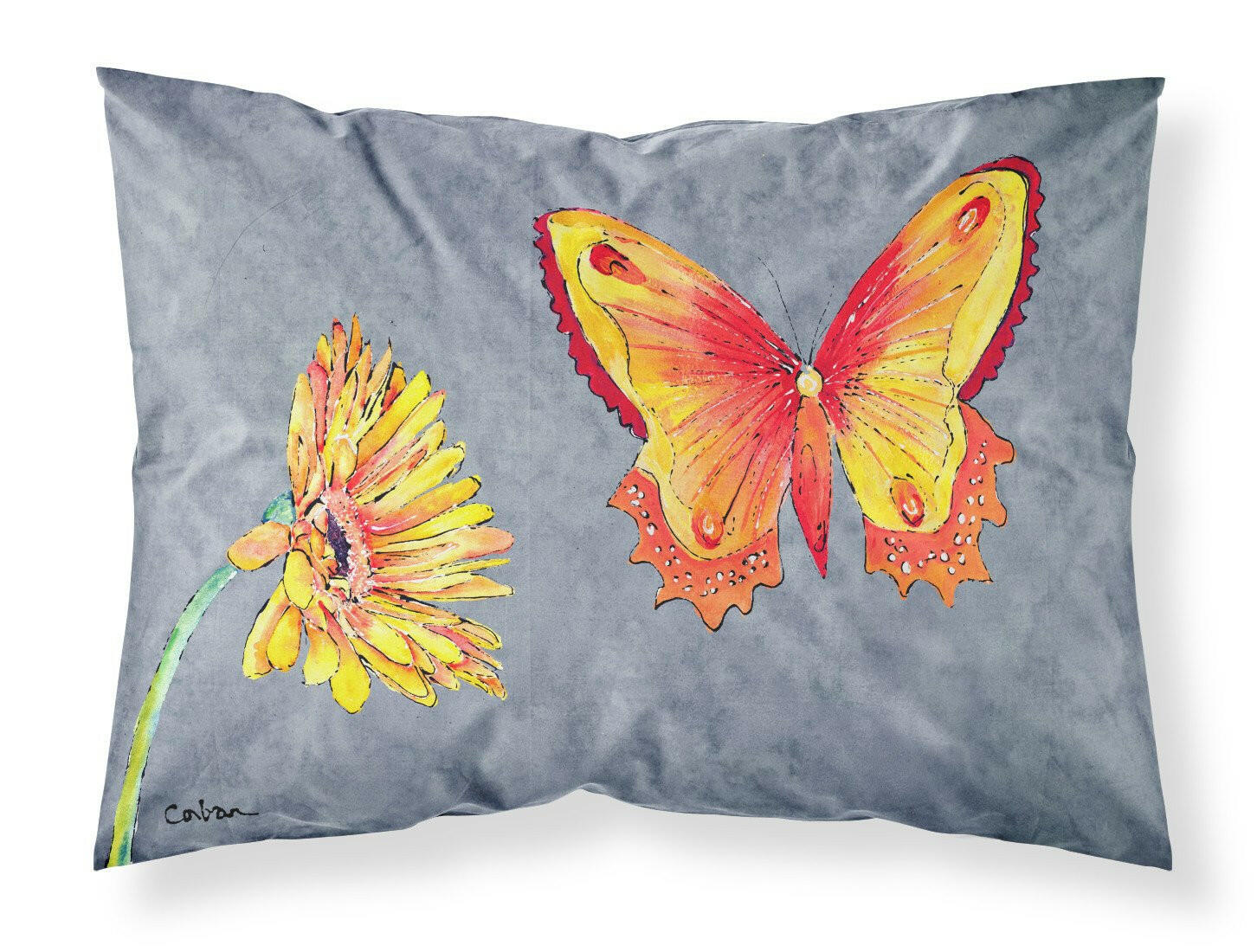 Gerber Daisy and Buttefly Standard Pillowcase Lightweight Super Soft Easy Care Decorative Artwork Pillowcase, Standard