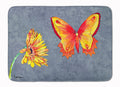 Gerber Daisy and Buttefly Memory Foam Kitchen Mat Machine Washable Anti-Fatigue Cushion Comfort Bath or Kitchen Rug