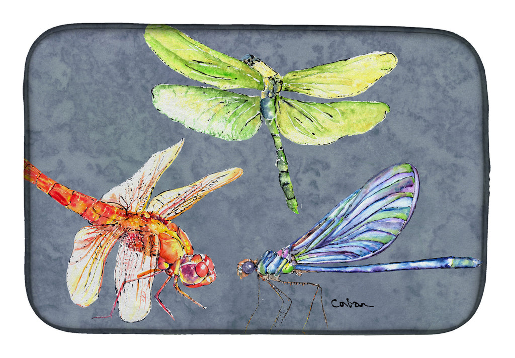 Dragonfly Times Three Dish Drying Mat Absorbent Dish Drying Mat Pad for Kitchen Counter Dish Drainer Mat for Countertop, 14 x 21", Multicolor