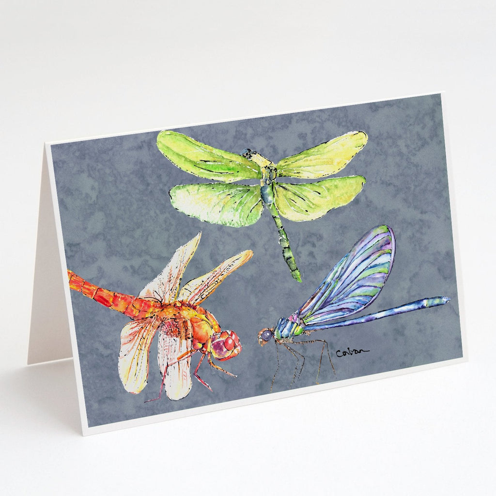Dragonfly Times Three Greeting Cards Pack of 8 Blank Cards with Envelopes Whimsical A7 Size 5x7