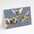Bee Bees Times Three Greeting Cards Pack of 8 Blank Cards with Envelopes Whimsical A7 Size 5x7