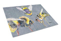 Bee Bees Times Three Cutting Board Tempered Glass Kitchen Cutting Surface, Heat Resistant Chopping, Non-Slip Feet, Food Prep & Serving