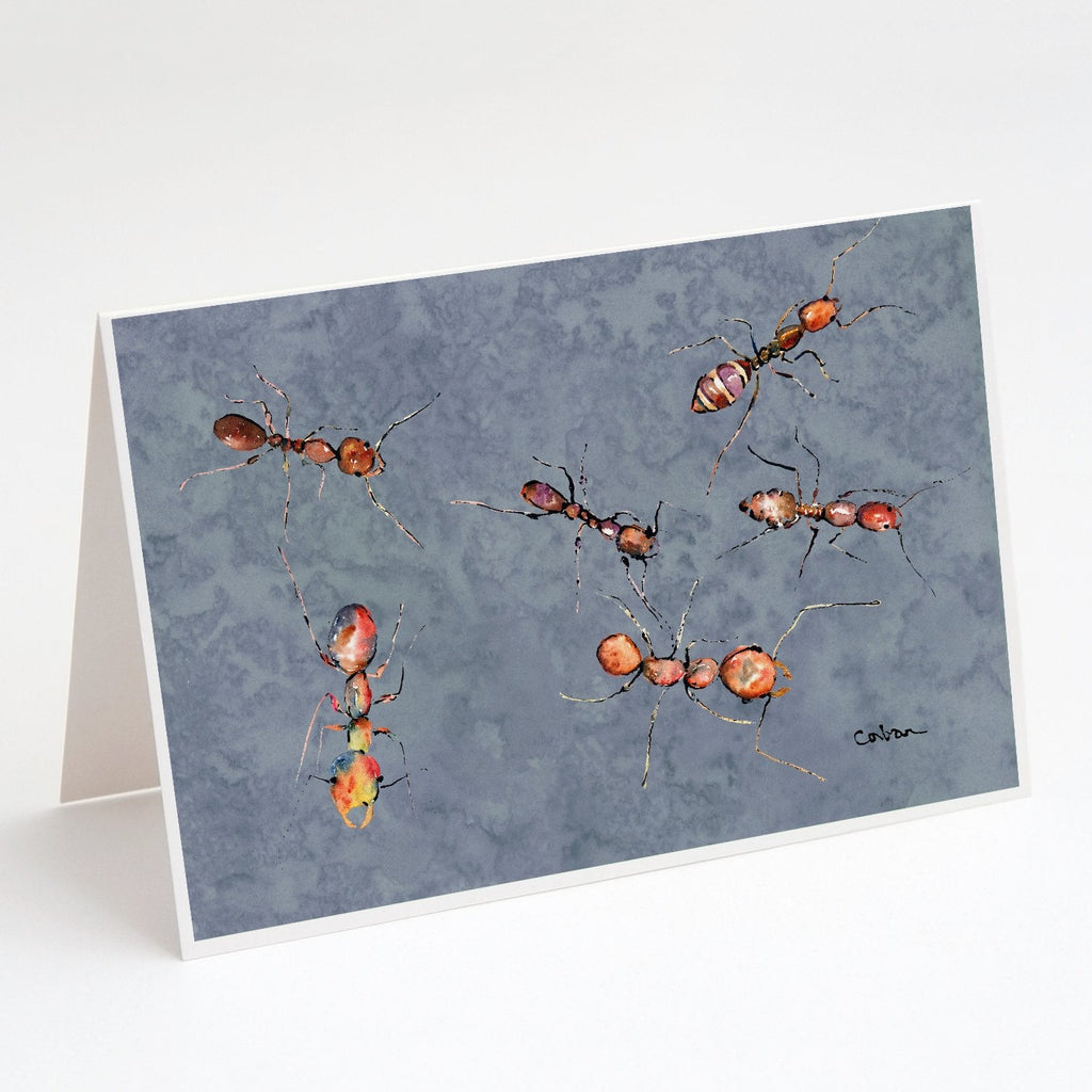 Ants Greeting Cards Pack of 8 Blank Cards with Envelopes Whimsical A7 Size 5x7