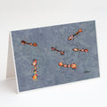 Ants Greeting Cards Pack of 8 Blank Cards with Envelopes Whimsical A7 Size 5x7