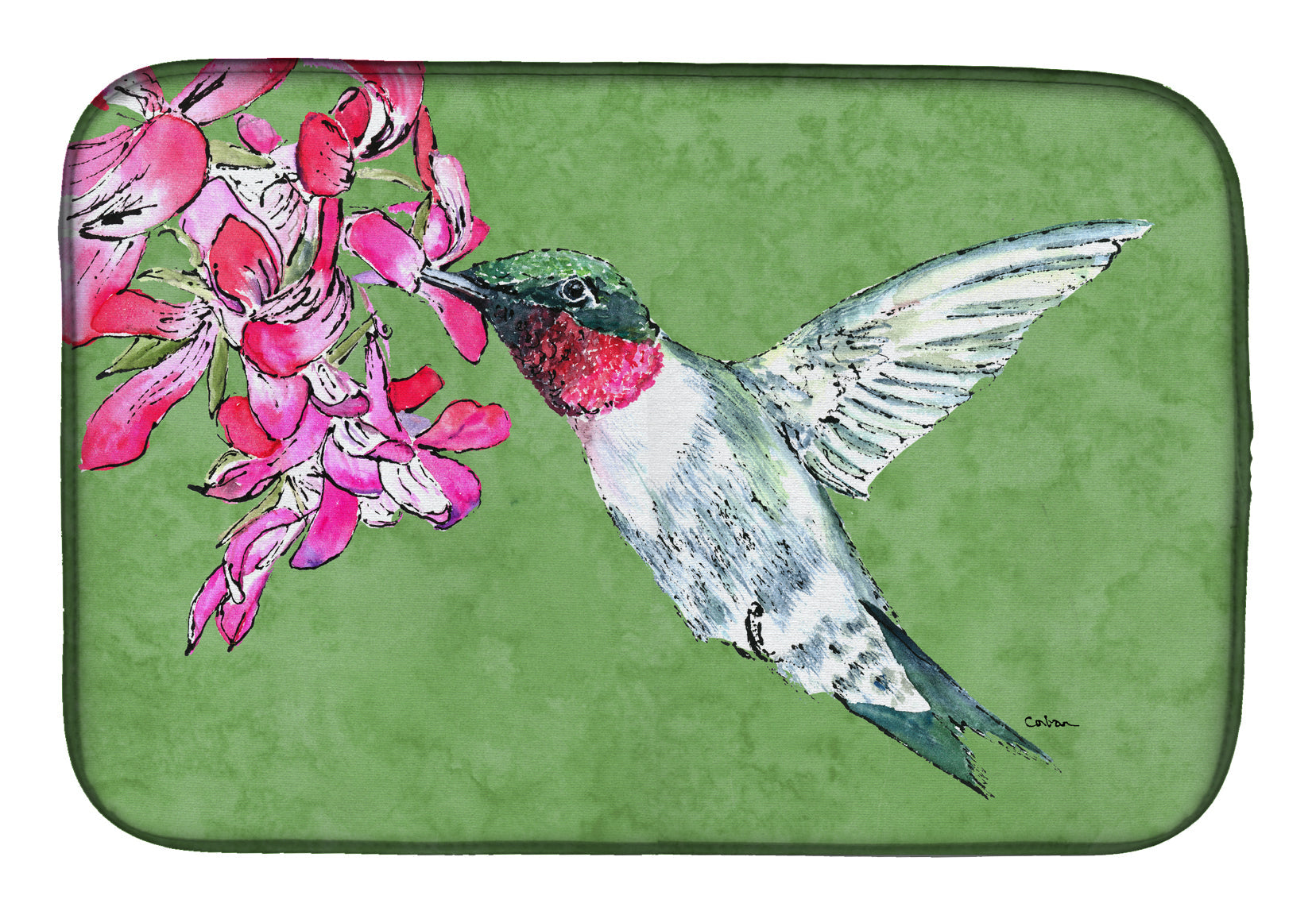 Hummingbird Dish Drying Mat Absorbent Dish Drying Mat Pad for Kitchen Counter Dish Drainer Mat for Countertop, 14 x 21", Multicolor