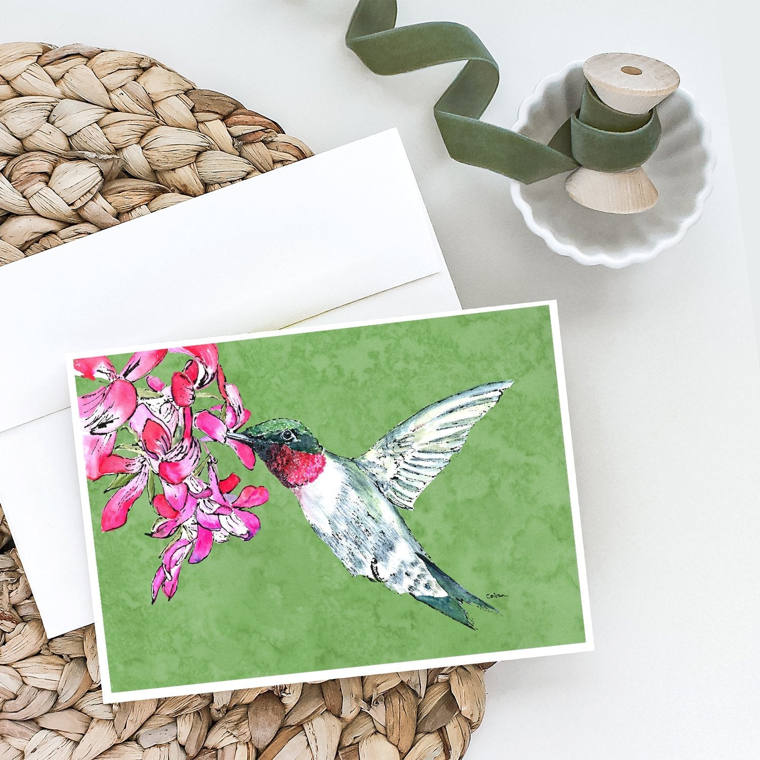 Hummingbird Greeting Cards Pack of 8 Blank Cards with Envelopes Whimsical A7 Size 5x7