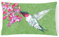 Hummingbird Decorative Throw Pillow 12x16 Indoor Outdoor Accent Cushion, Fabric Cover with Insert for Sofa, Bed, Porch & Living Room