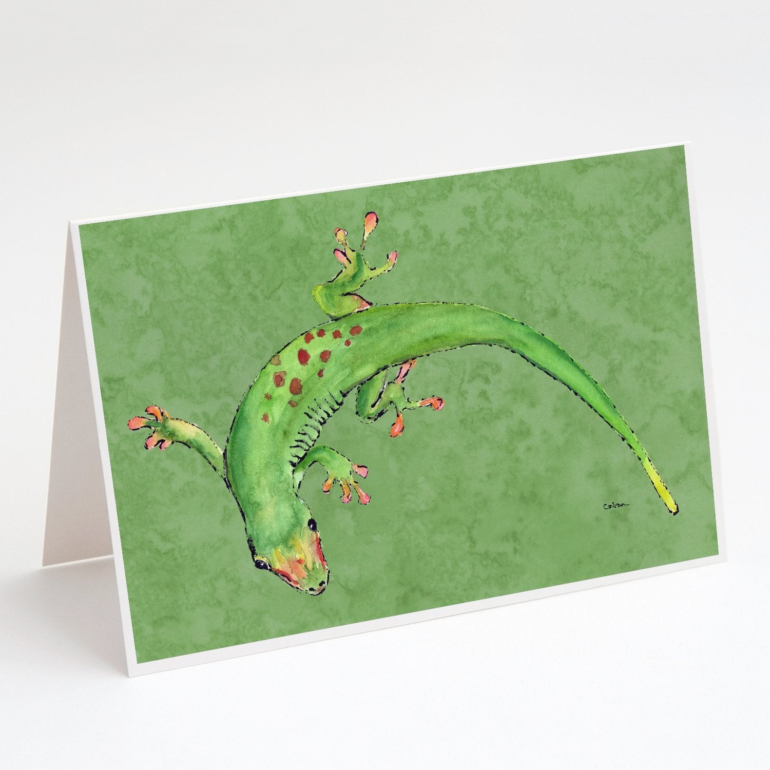Gecko Greeting Cards Pack of 8 Blank Cards with Envelopes Whimsical A7 Size 5x7