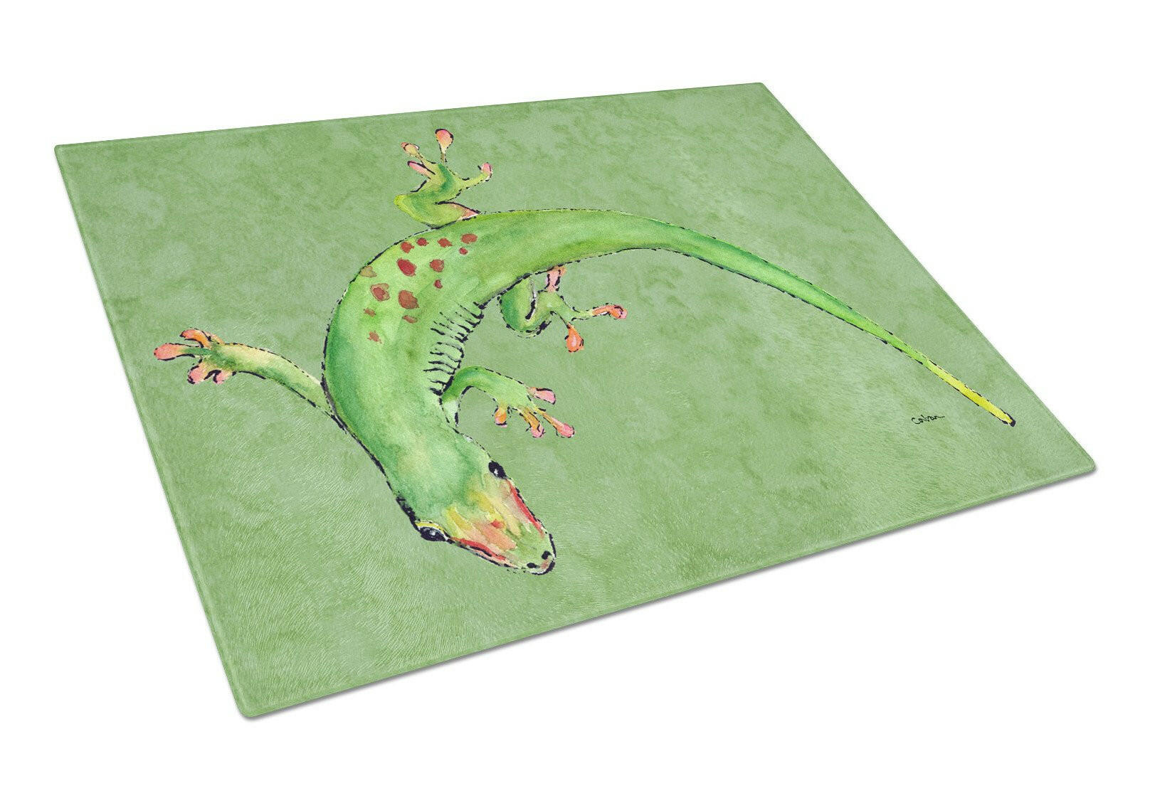 Gecko Cutting Board Tempered Glass Kitchen Cutting Surface, Heat Resistant Chopping, Non-Slip Feet, Food Prep & Serving