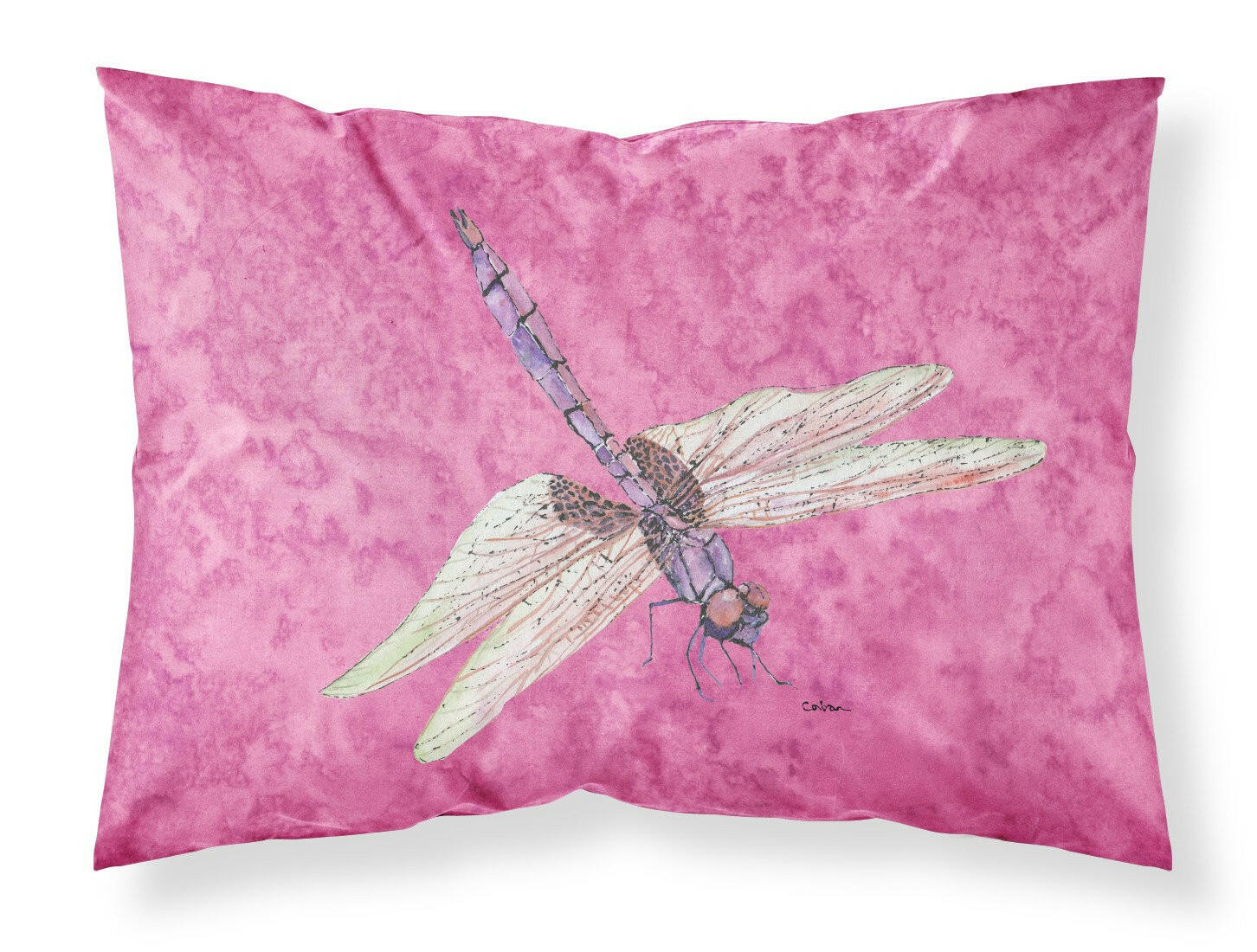 Dragonfly on Pink Standard Pillowcase Lightweight Super Soft Easy Care Decorative Artwork Pillowcase, Standard