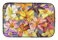 Day Lillies Dish Drying Mat Absorbent Dish Drying Mat Pad for Kitchen Counter Dish Drainer Mat for Countertop, 14 x 21", Multicolor
