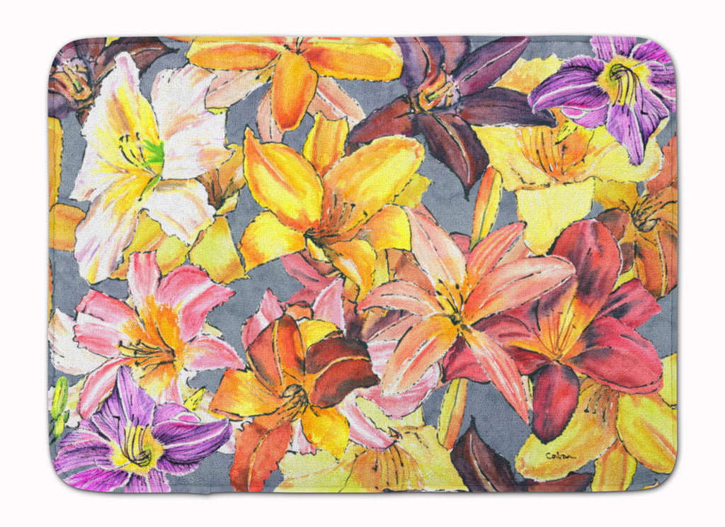 Day Lillies Memory Foam Kitchen Mat Machine Washable Anti-Fatigue Cushion Comfort Bath or Kitchen Rug