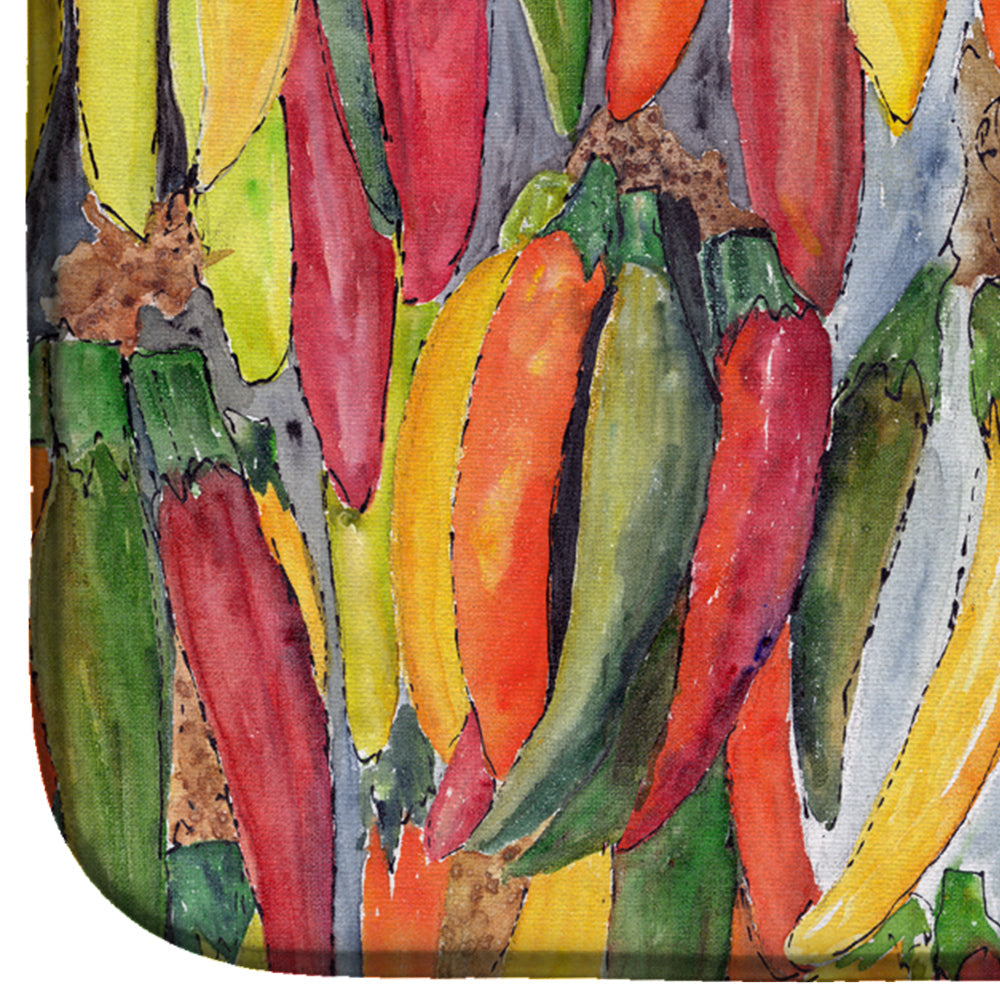 Hot Peppers Dish Drying Mat Absorbent Dish Drying Mat Pad for Kitchen Counter Dish Drainer Mat for Countertop, 14 x 21", Multicolor