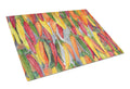 Hot Peppers Cutting Board Tempered Glass Kitchen Cutting Surface, Heat Resistant Chopping, Non-Slip Feet, Food Prep & Serving