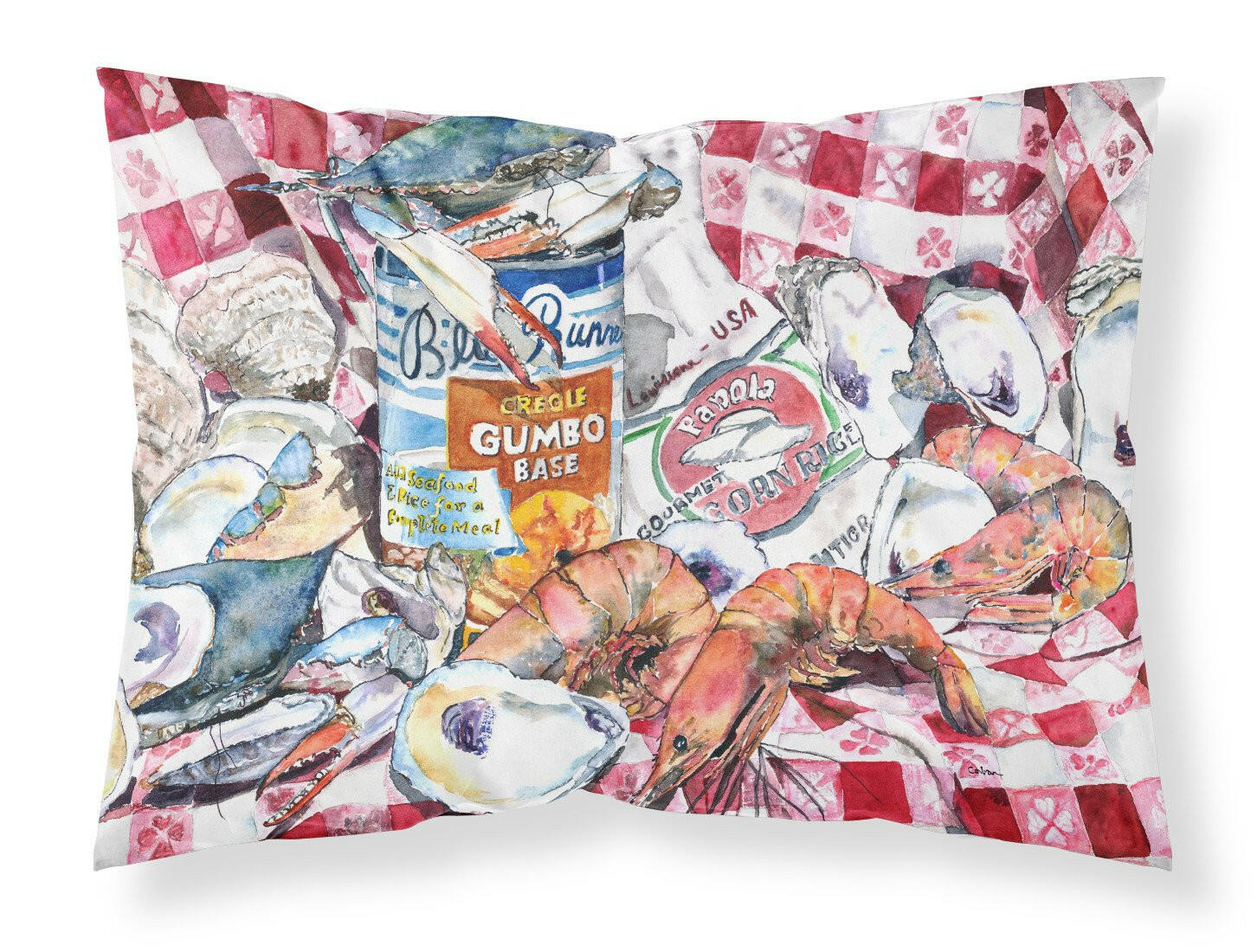 Blue Runner Gumbo Receipe Standard Pillowcase Lightweight Super Soft Easy Care Decorative Artwork Pillowcase, Standard