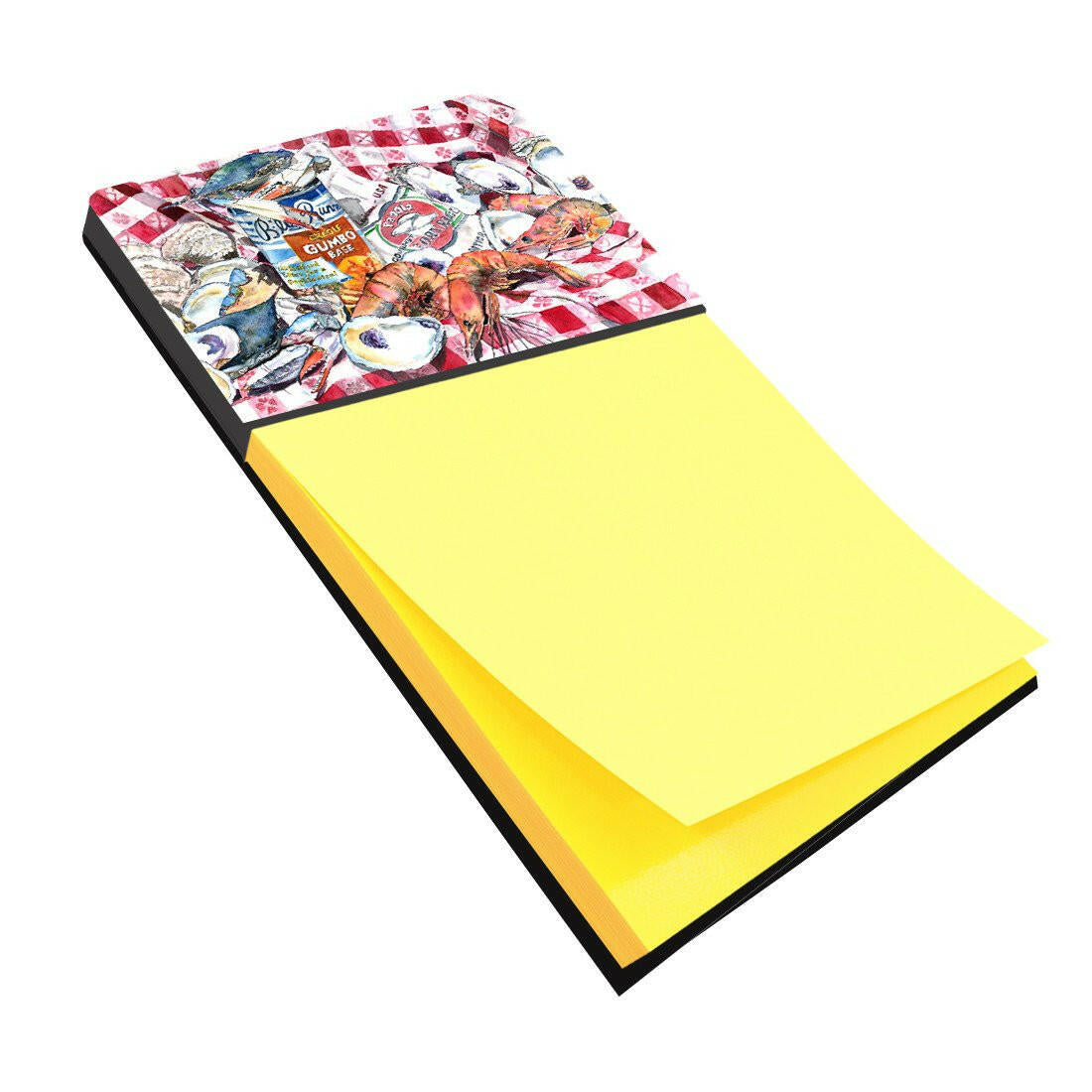 Blue Runner Gumbo Receipe Watercolor Sticky Note Holder Refillable Dispenser Desk Accessory 3x3 Pad Gift